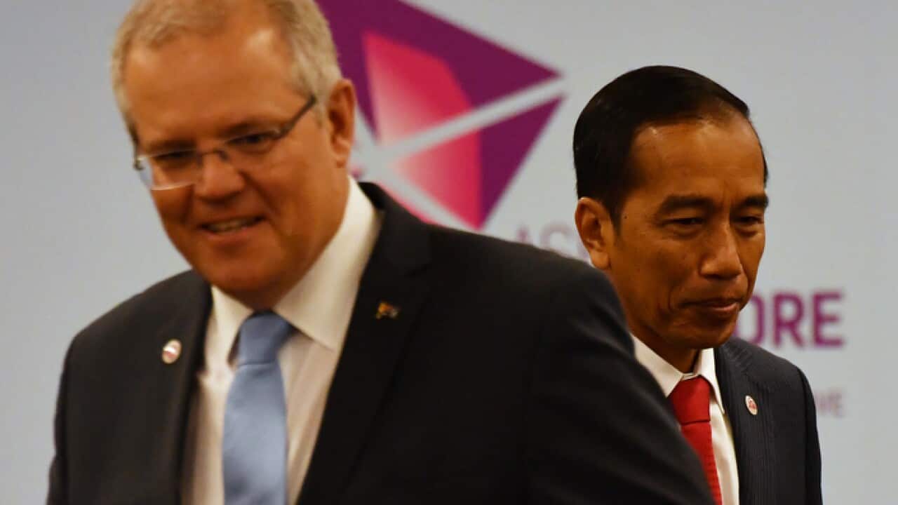 Prime Minister Scott Morrison, left, and Indonesian president Joko Widodo