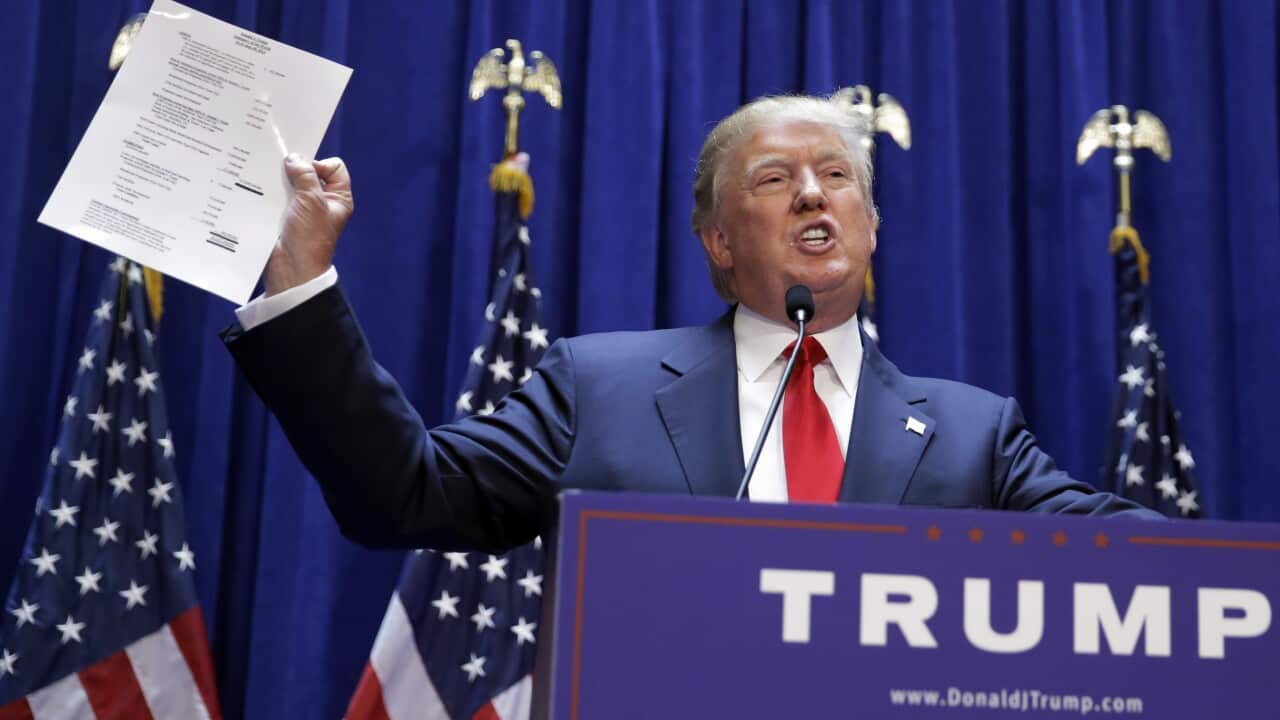 Donald Trump launches his campaign for Republican presidential candidate. (AAP)