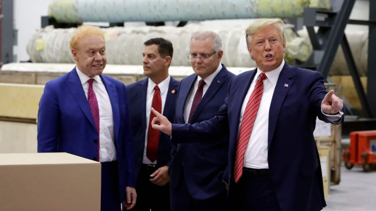 President Donald Trump Prime Minister Scott Morrison and billionaire businessman Anthony Pratt.