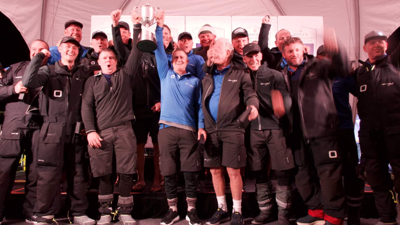 The Black Jack team celebrate their win.