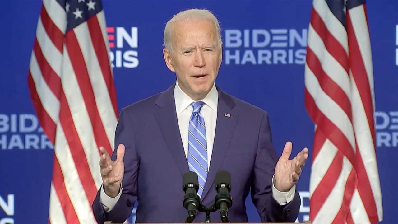 Joe Biden says he is confident of election victory.