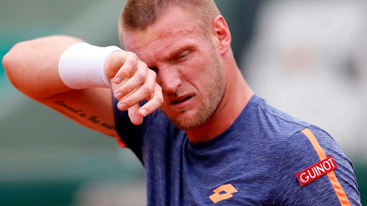 Sam Groth of Australia at Roland Garros