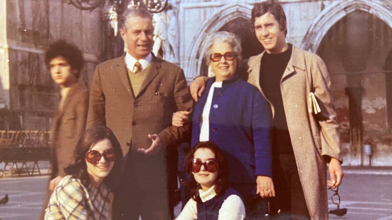 Francesco Pascalis with his family in Venice in 1971