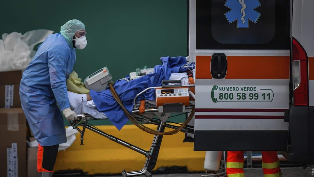 The first patients of COVID-19 are taken to the new intensive care unit set up at the San Raffaele hospital in Milan.