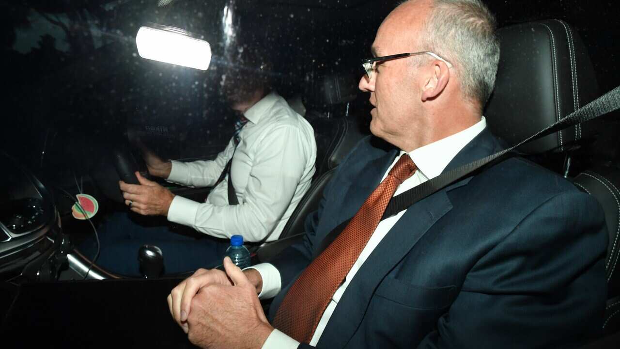 NSW Opposition Leader Luke Foley leaves Parliament House in Sydney.