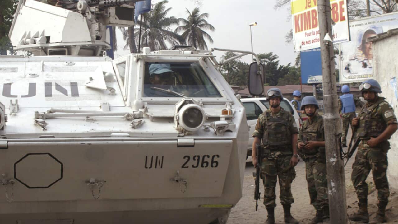 File photo, UN troops seen on patrol in the city of Kinshasa, Congo