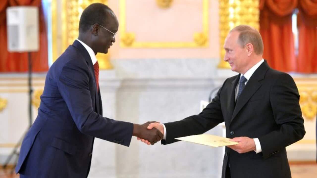 Russian president Putin and Ambassador Telar 