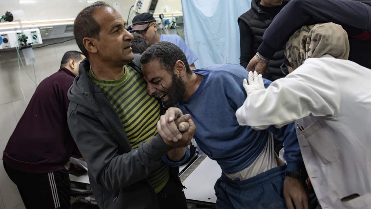 A man receiving treatment in hospital