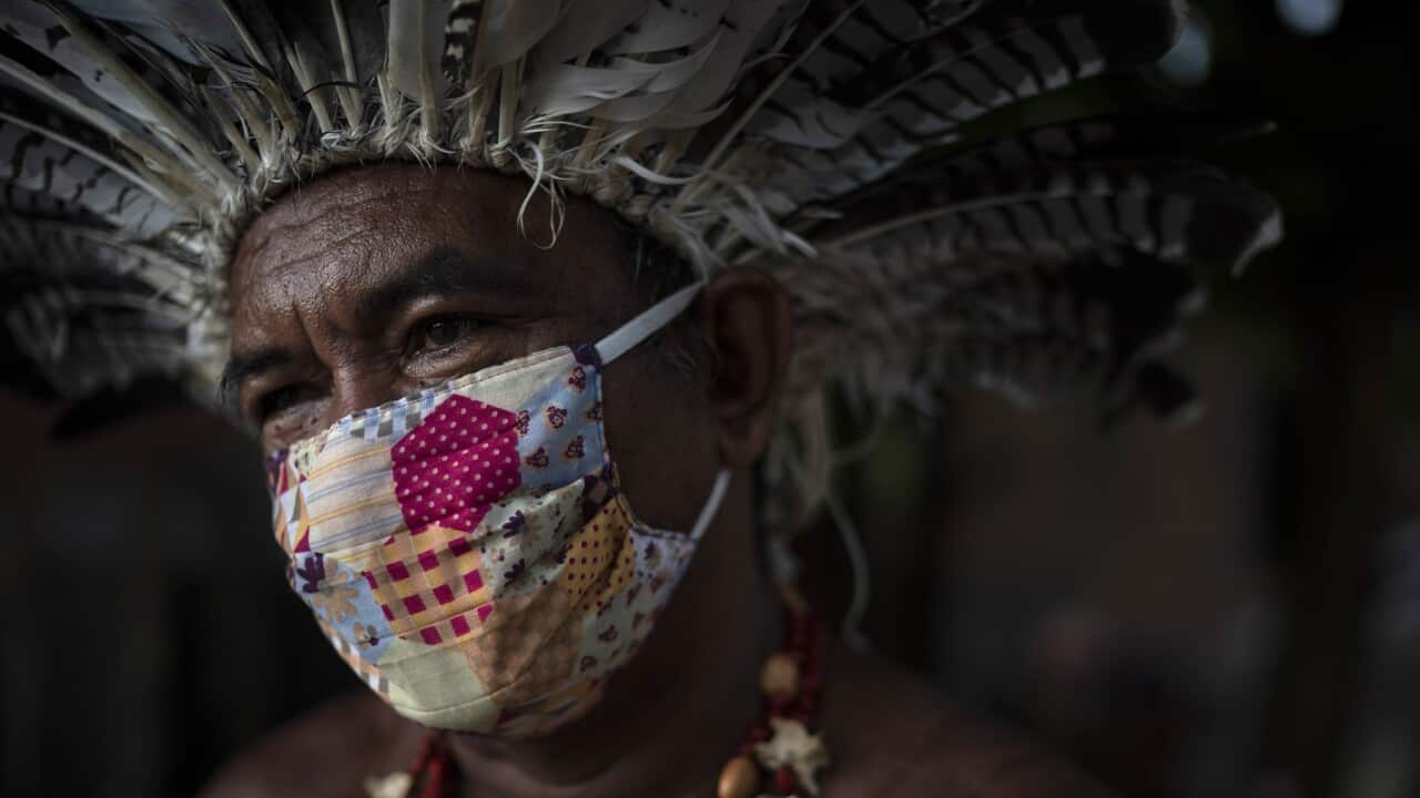 Pedro dos Santos, the leader of a community named Park of Indigenous Nations, in Manaus, Brazil (AAP)