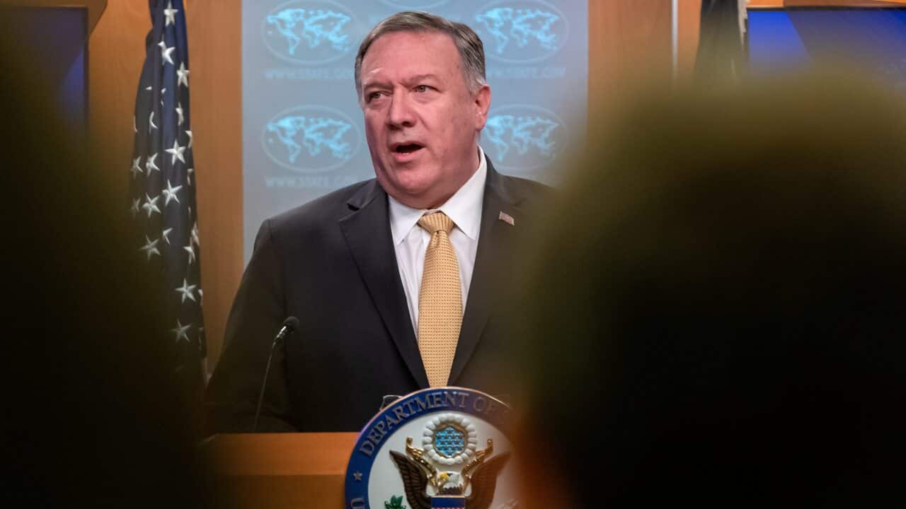 US Secretary of State Mike Pompeo speaks to the news media in the briefing room at the State Department in Washington, DC, USA