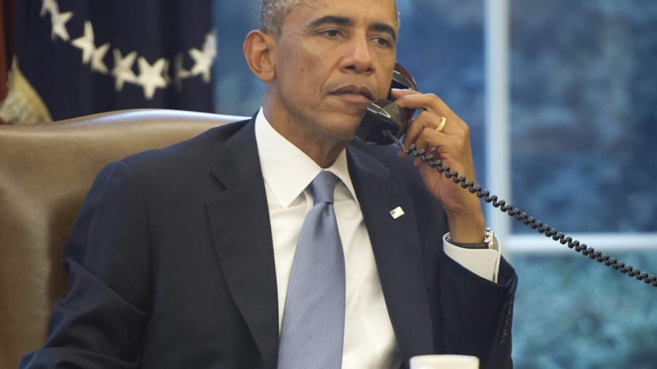 President Obama speaks on the phone to the King of Saudi Arabia.