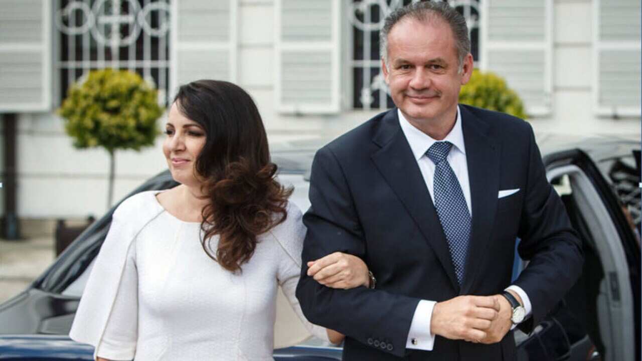 Slovak president Andrej Kiska with wife Martina