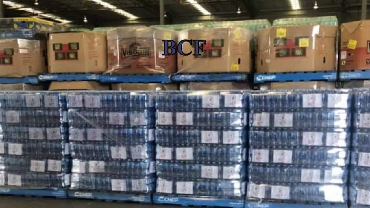 Bottled water from BCF to Australia