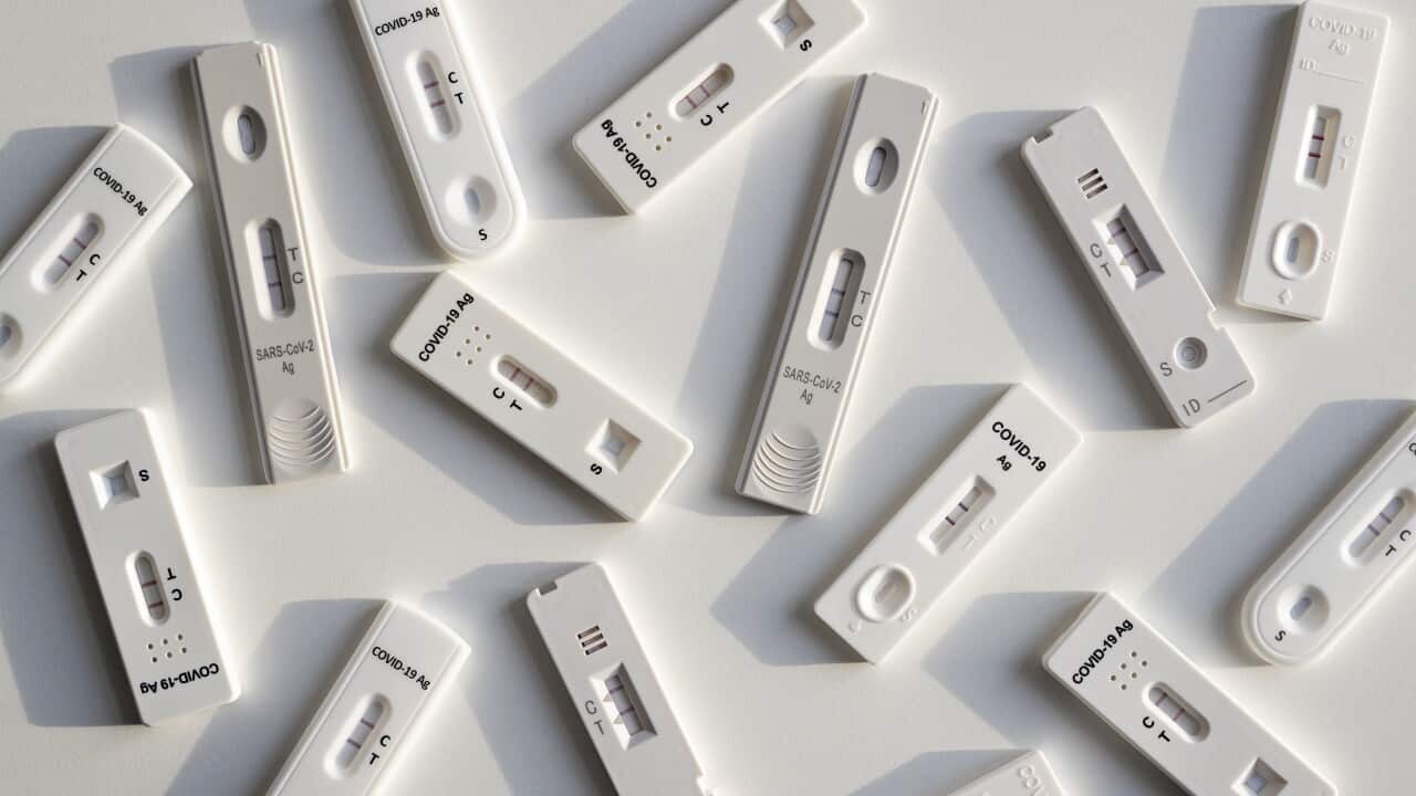 Covid-19 Rapid antigen tests on a white background