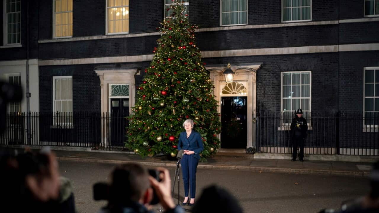 British prime minister Theresa May after surviving a no-confidence vote
