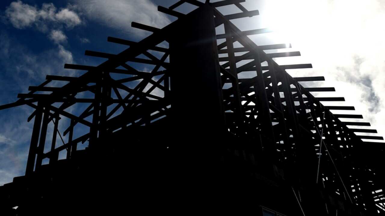 A property under construction in a new housing precinct in Sydney