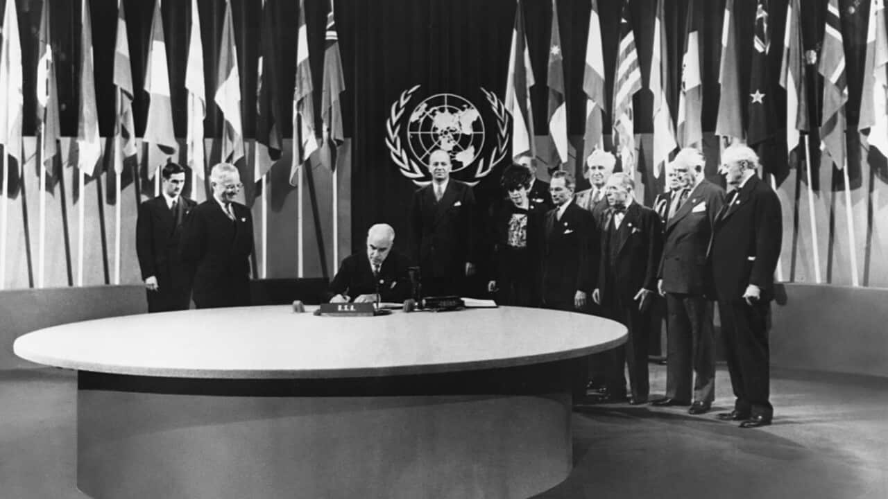 Stettinus Signing U.N. Charter