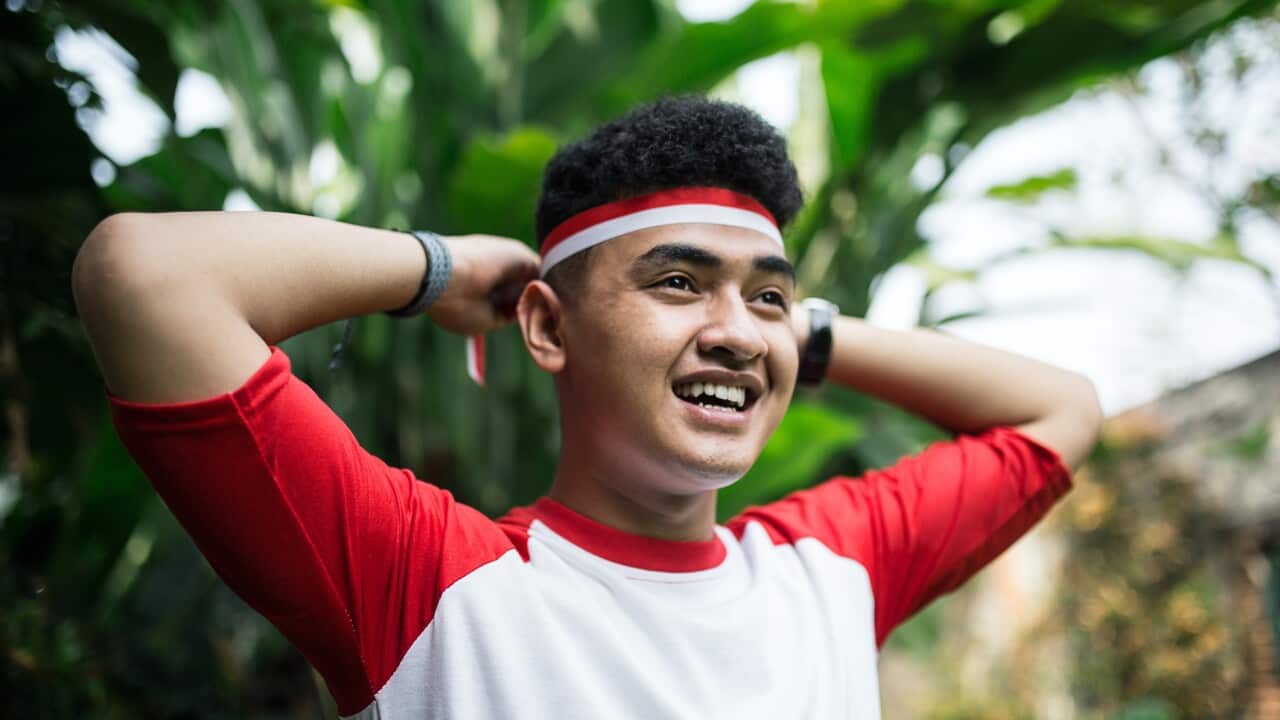 Young Indonesian in celebration of the Independence Day