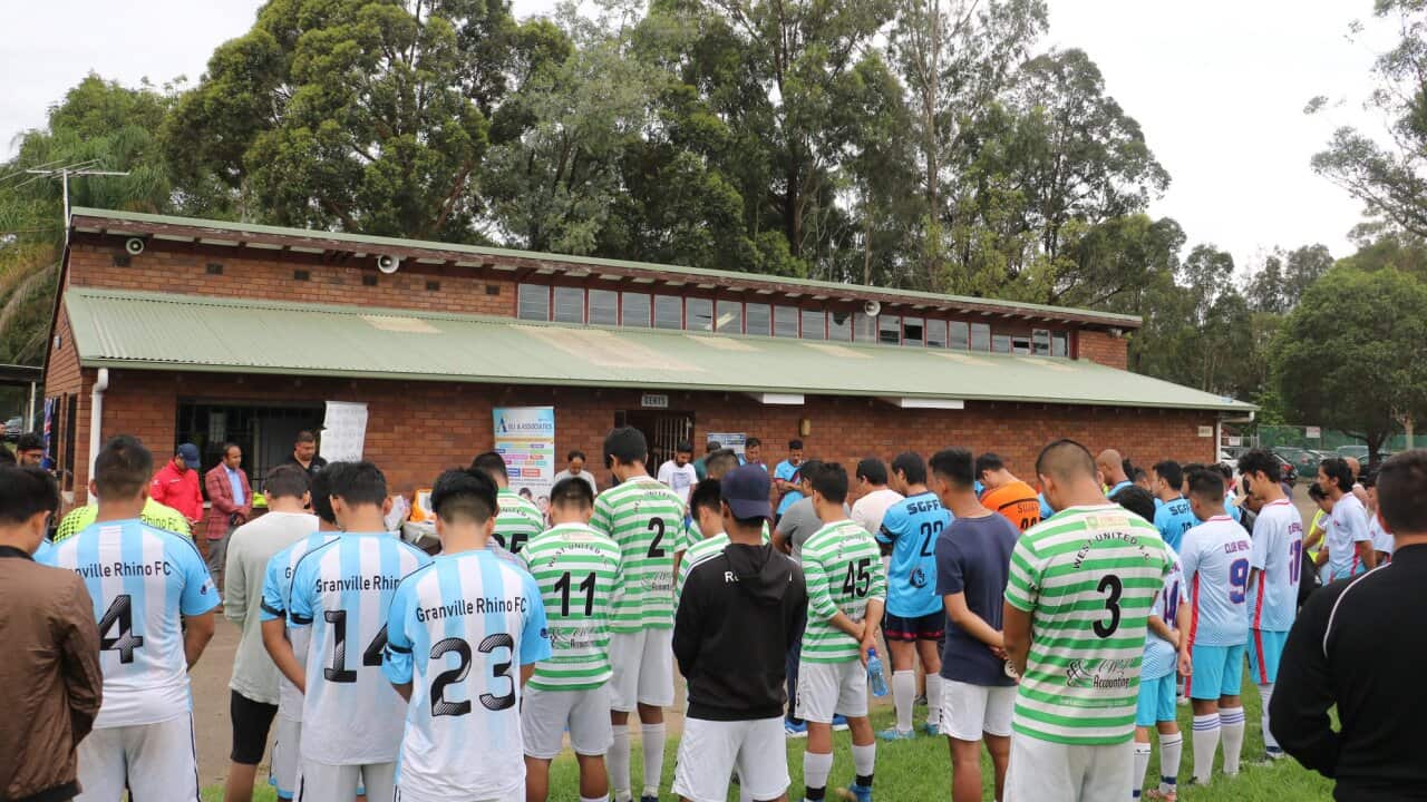Members of Sydney's Nepali community mourning the drowning death of a fellow football lover