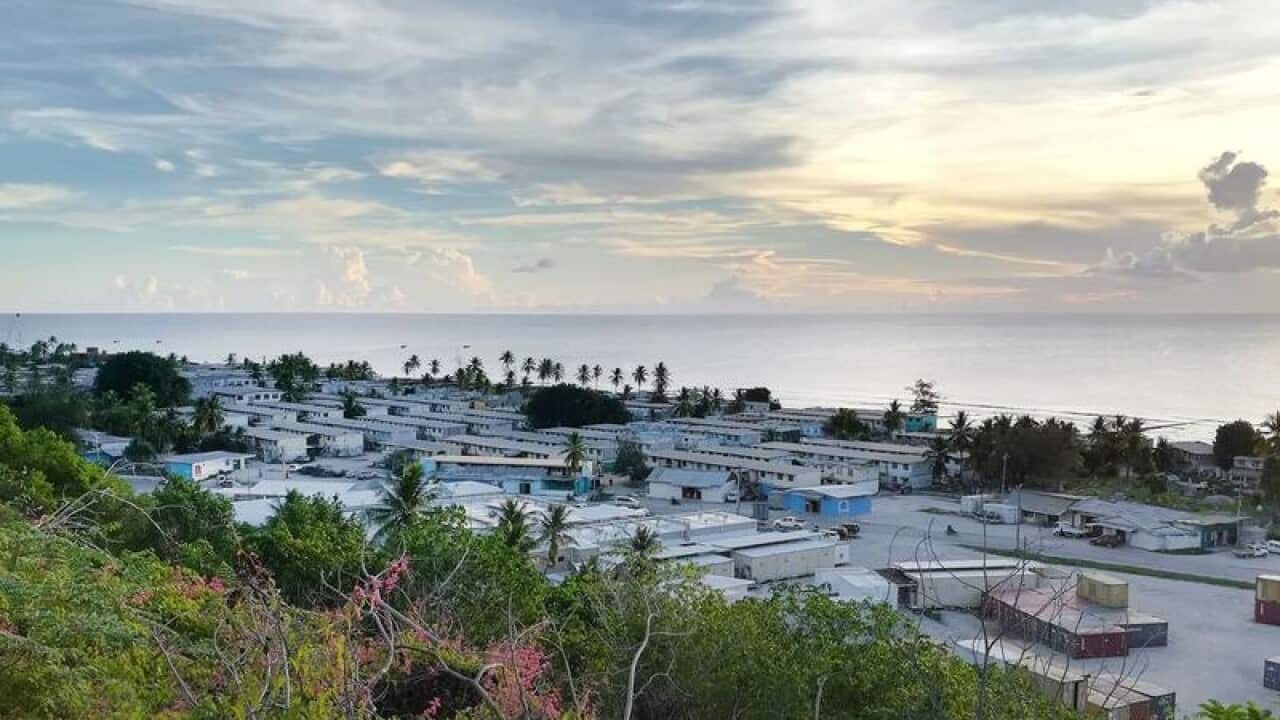 The settlements and hospital on the island of Nauru.