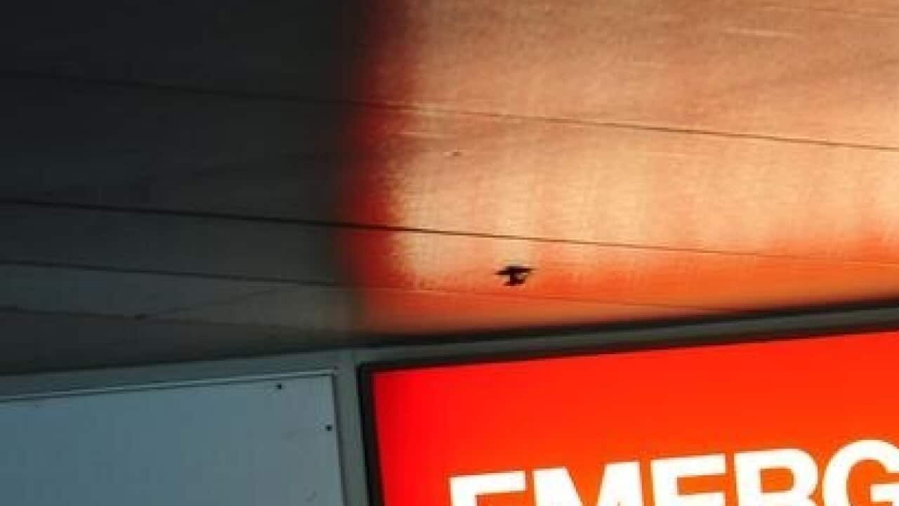 An emergency department sign