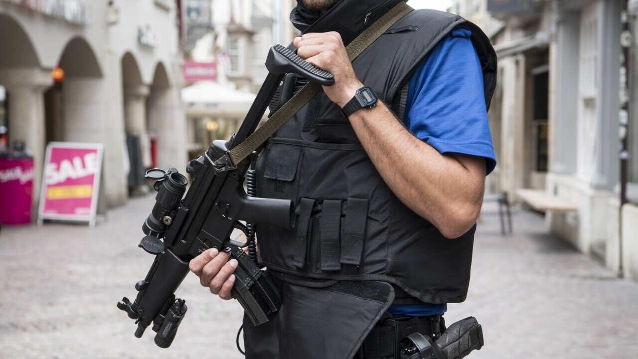 Police shut down the old town of Schaffhausen in Switzerland.