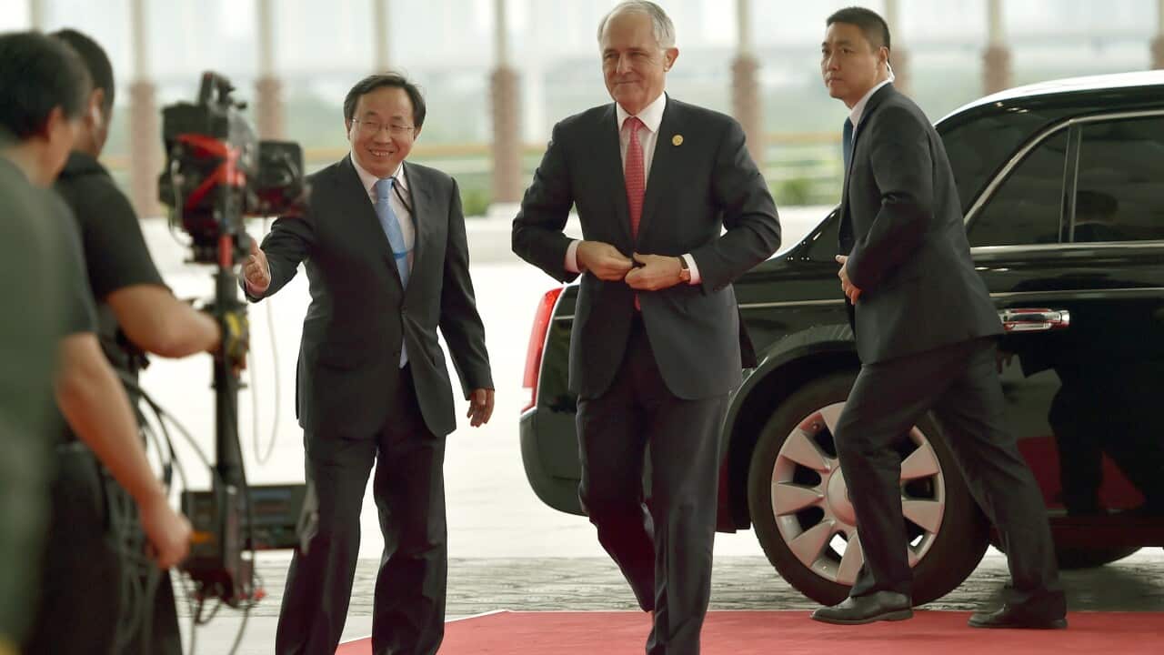 Austrian Prime Minister Malcolm Turnbull arrives for the opening ceremony of the G20 Hangzhou Summit in Hangzhou city