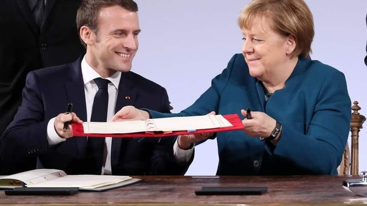 German Chancellor Angela Merkel and French President Emmanuel Macron have signed a treaty