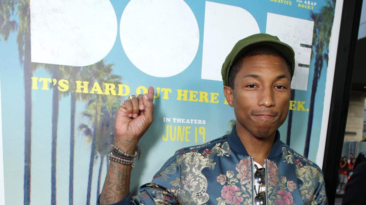 Executive Producer Pharrell Williams at the Dope premiere in LA