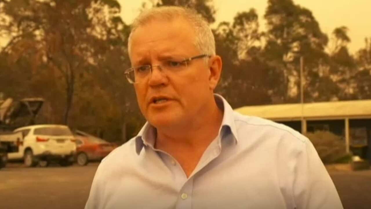 Prime Minister Scott Morrison tours Cobargo in the wake of Tuesday's horror bushfires.