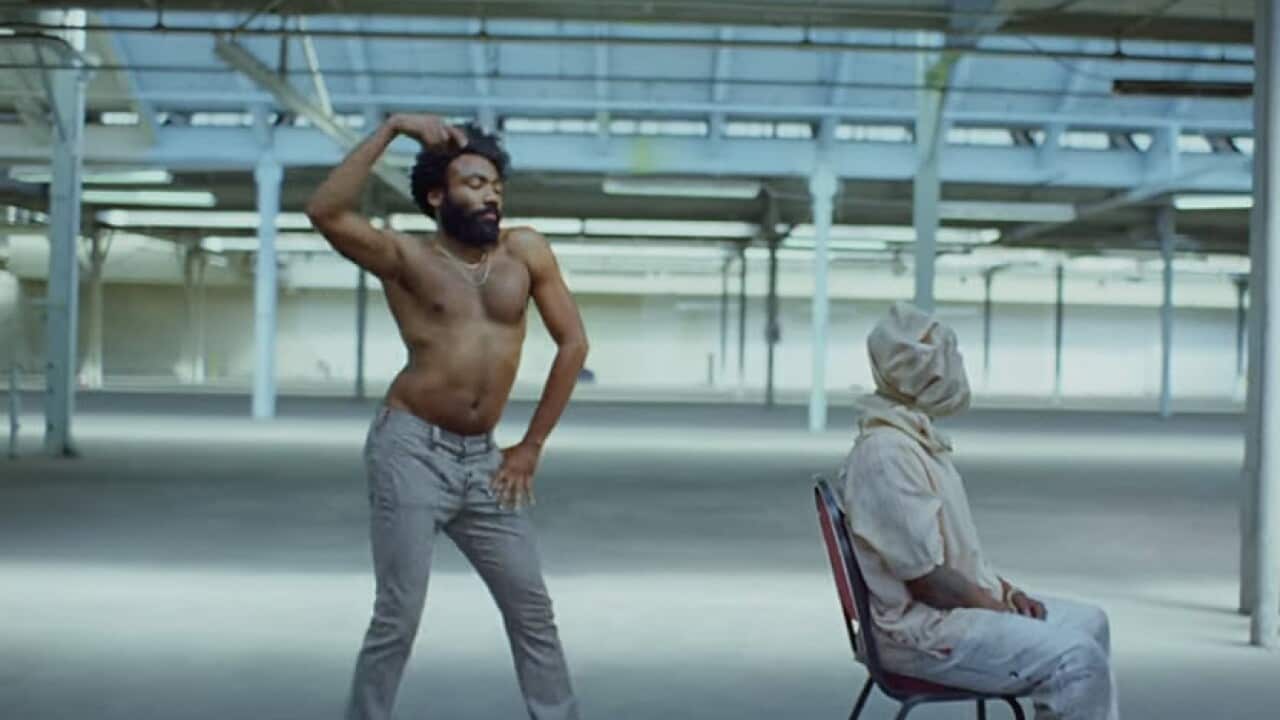 A still from the Childish Gambino video This is America. 