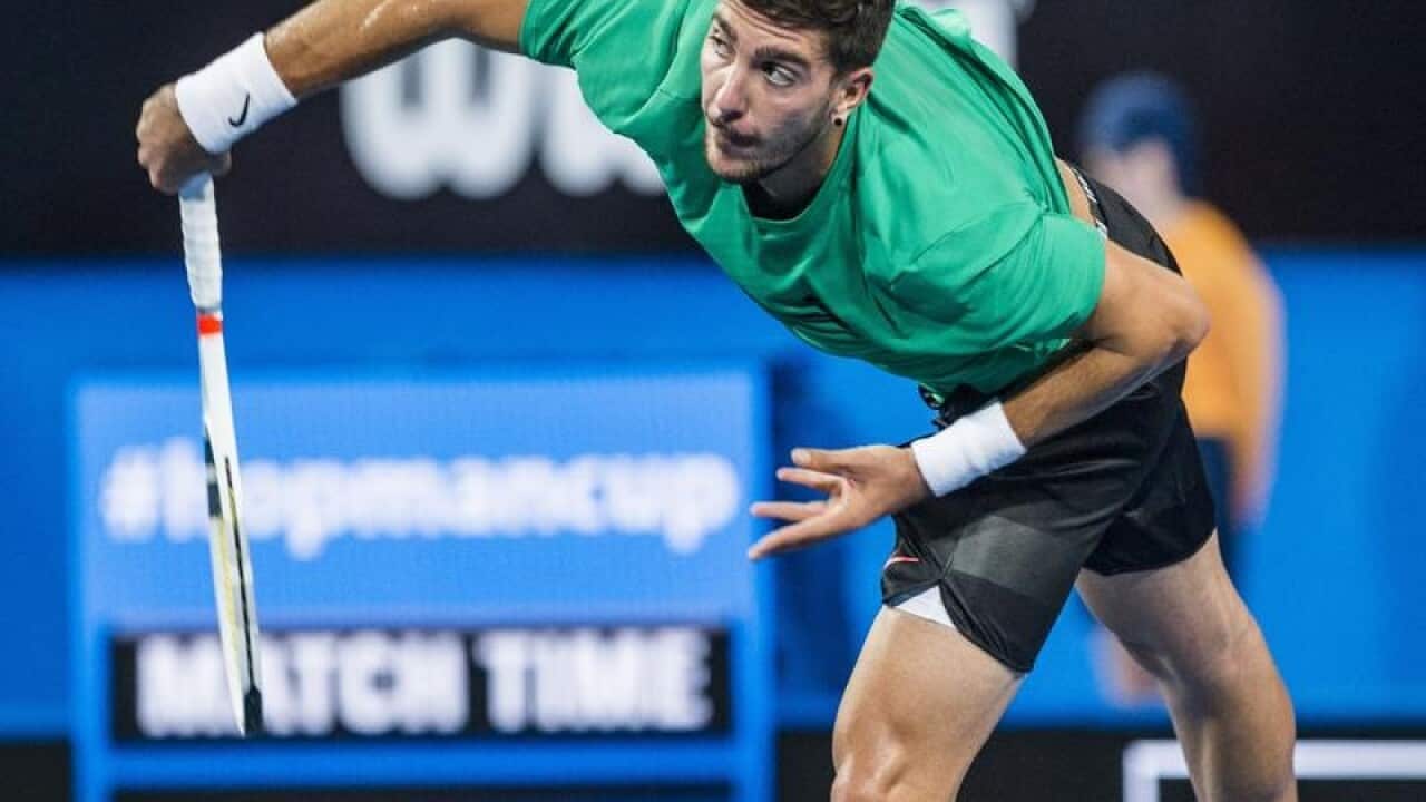 Thanasi Kokkinakis of Australia in action.