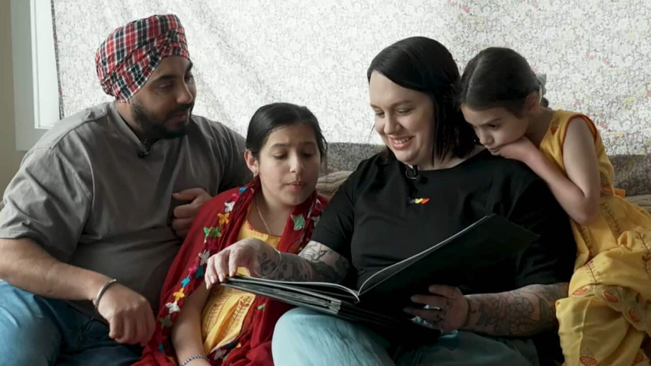 Inderjit Singh and partner Laura-Jane Phoenix Singh and their children - SBS supplied .jpg