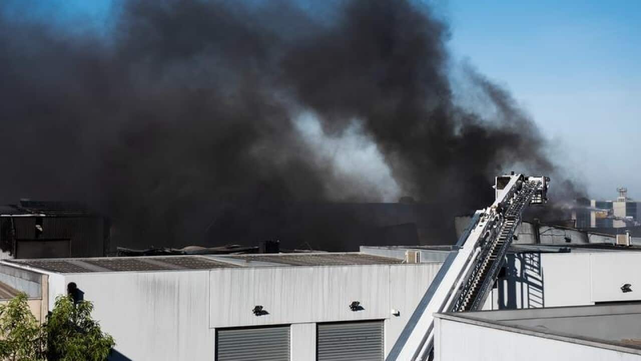 Smoke from factory fire in Melbourne