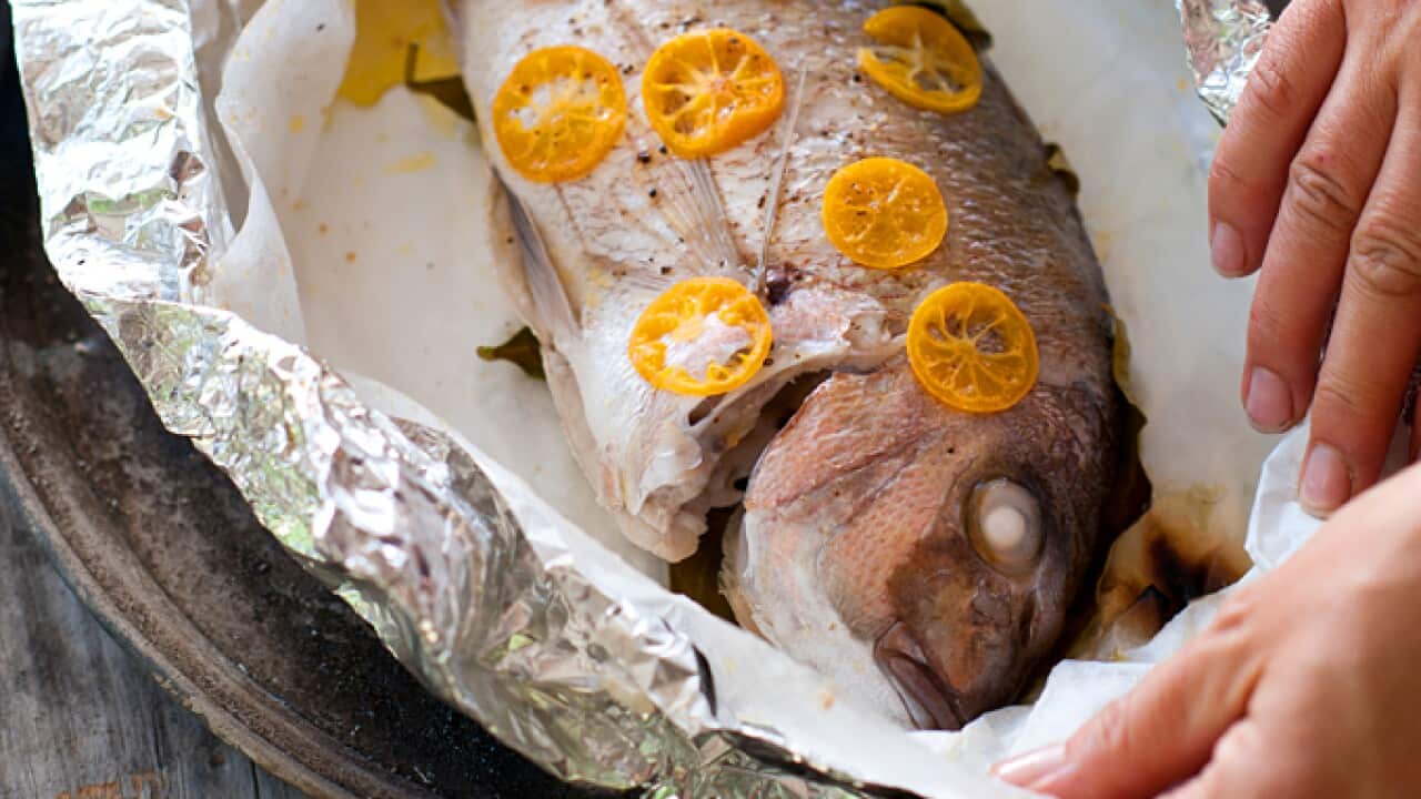Paper-baked snapper