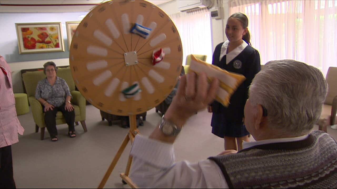 Residents of St Basils appreciate the student's visits. (SBS)