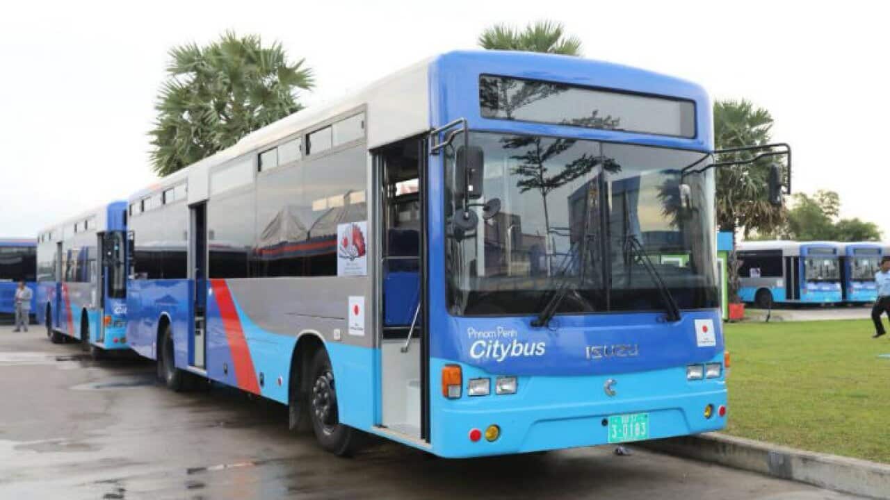 Phnom Penh City Bus funded by Japan government
