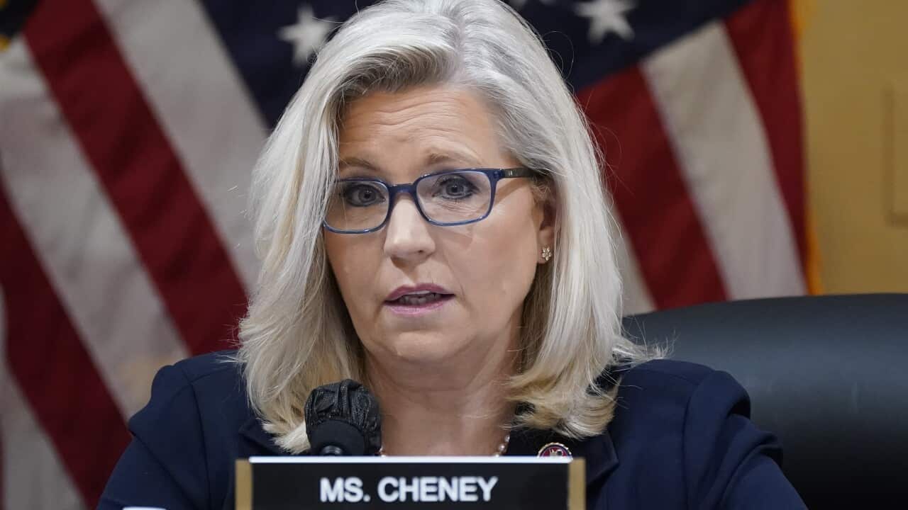 Liz Cheney speaking at the house select committee investigating the 6 January attack on the US capitol.