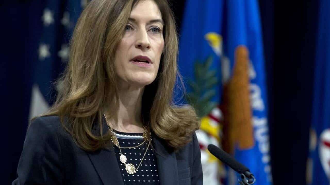 US Associate Attorney General Rachel Brand speaks in Washington.