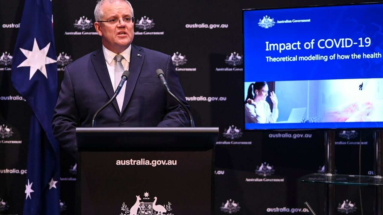 Australian Prime Minister Scott Morrison says the government's coronavirus modelling "proves up the theory of flattening the curve".