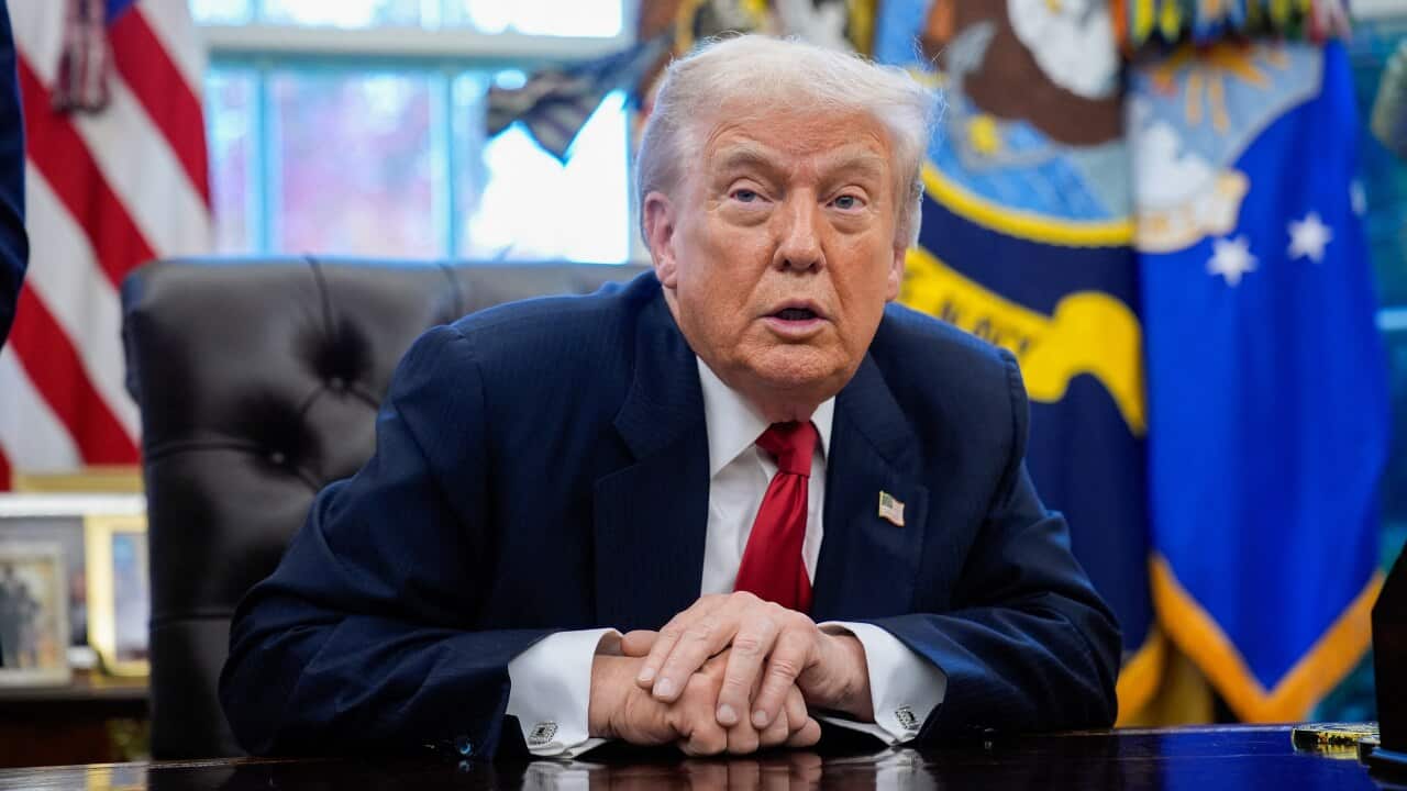 US President Donald Trump during his meeting with New York City mayor-elect Zohran Mamdani in the Oval Office