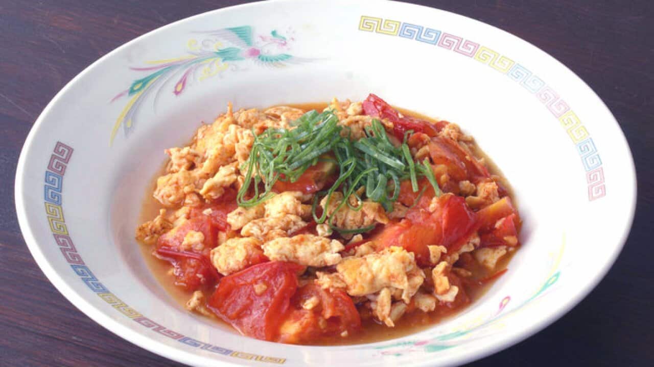 Scrambled eggs with tomatoes