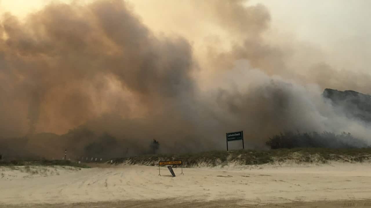 A fire on Fraser Island in 2020