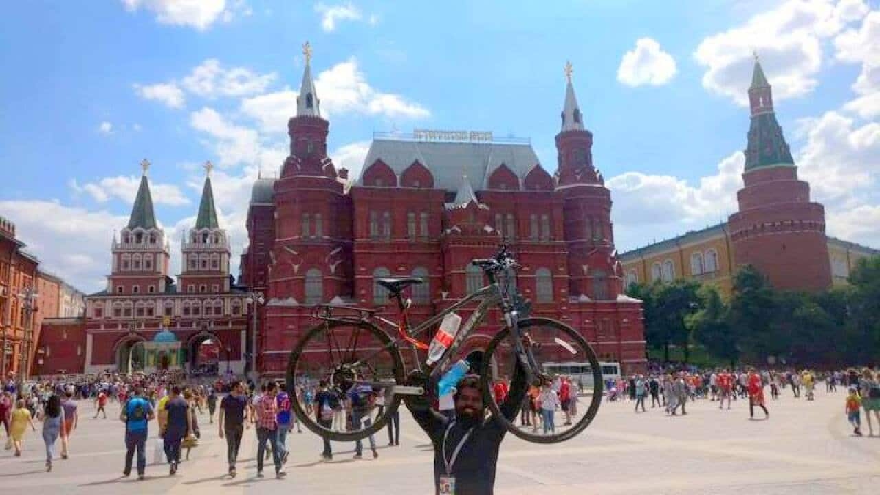 kerala to russia on cycle