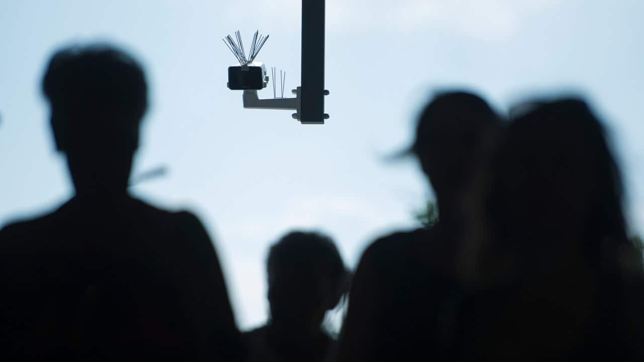 A facial recognition technology test.