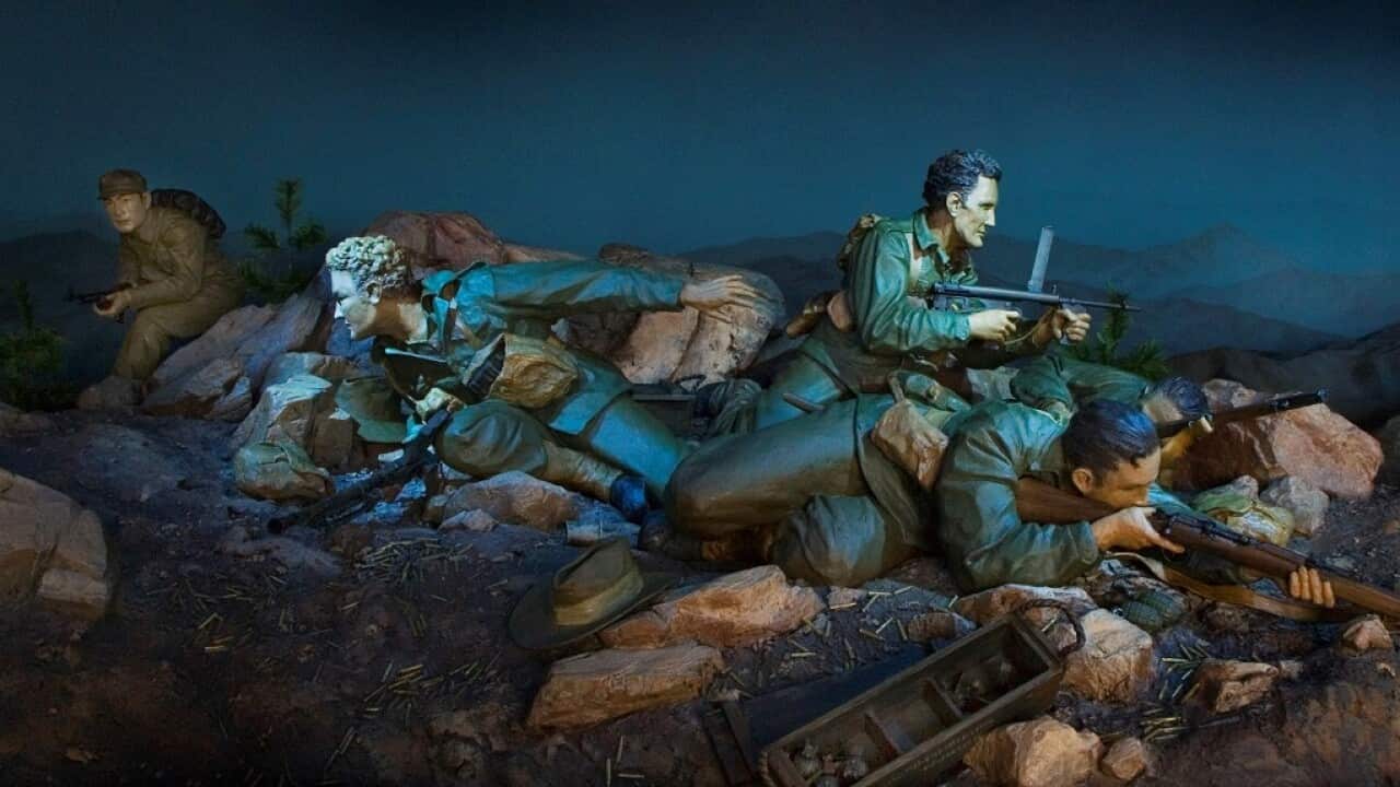 An Australian War Memorial diorama depicting diggers in the Korean war
