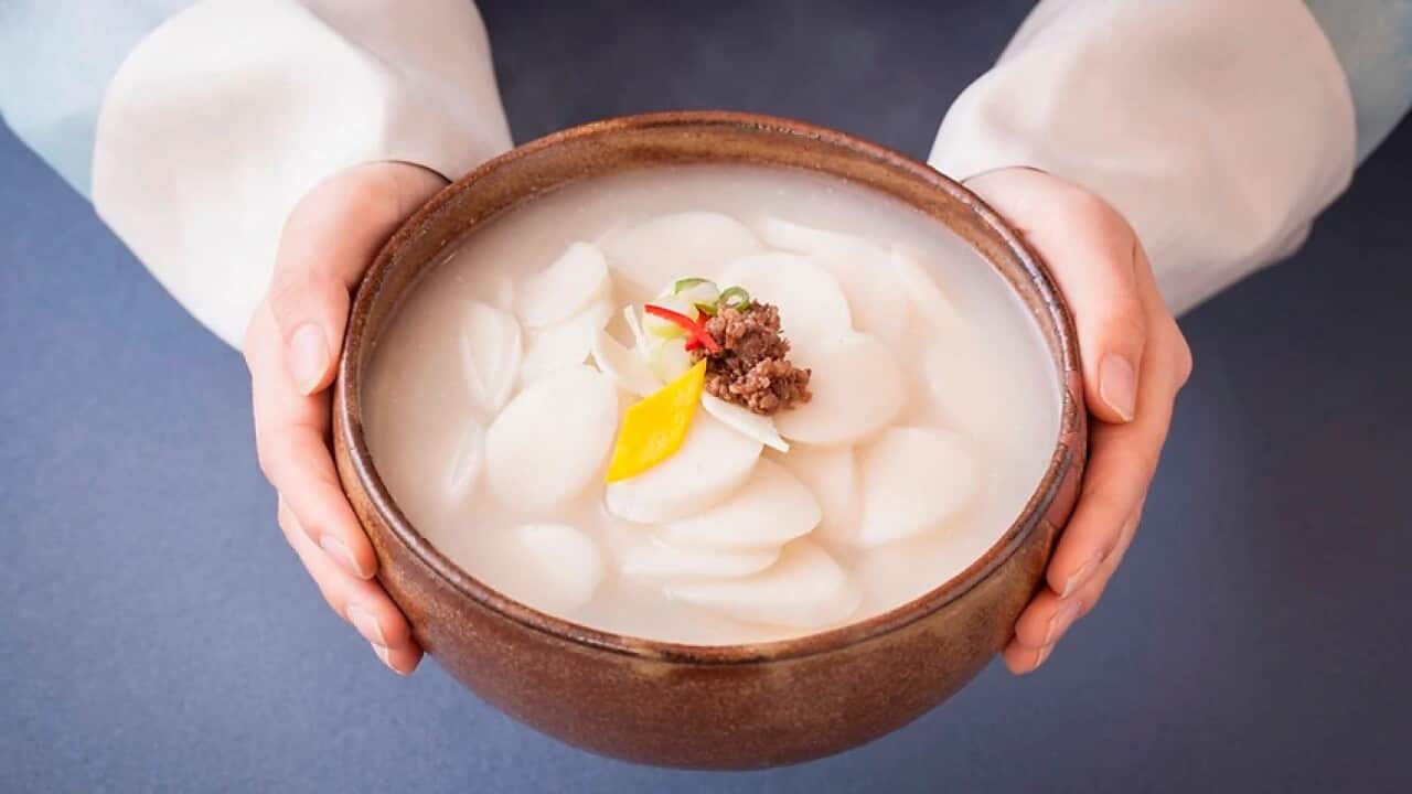 Tteokguk is a traditional must-eat New Year's dish in Korea.