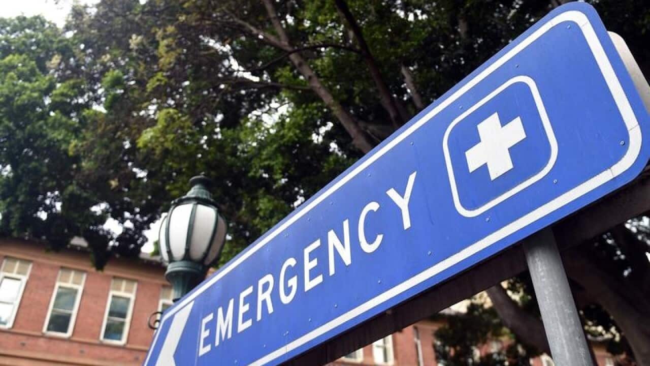 An emergency sign at Royal Prince Alfred Hospital