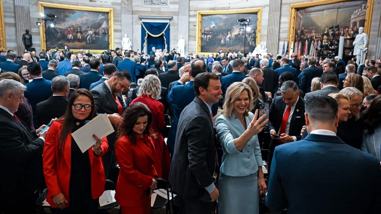 Attendees take their seats before the inauguration of Donald Trump (AAP)