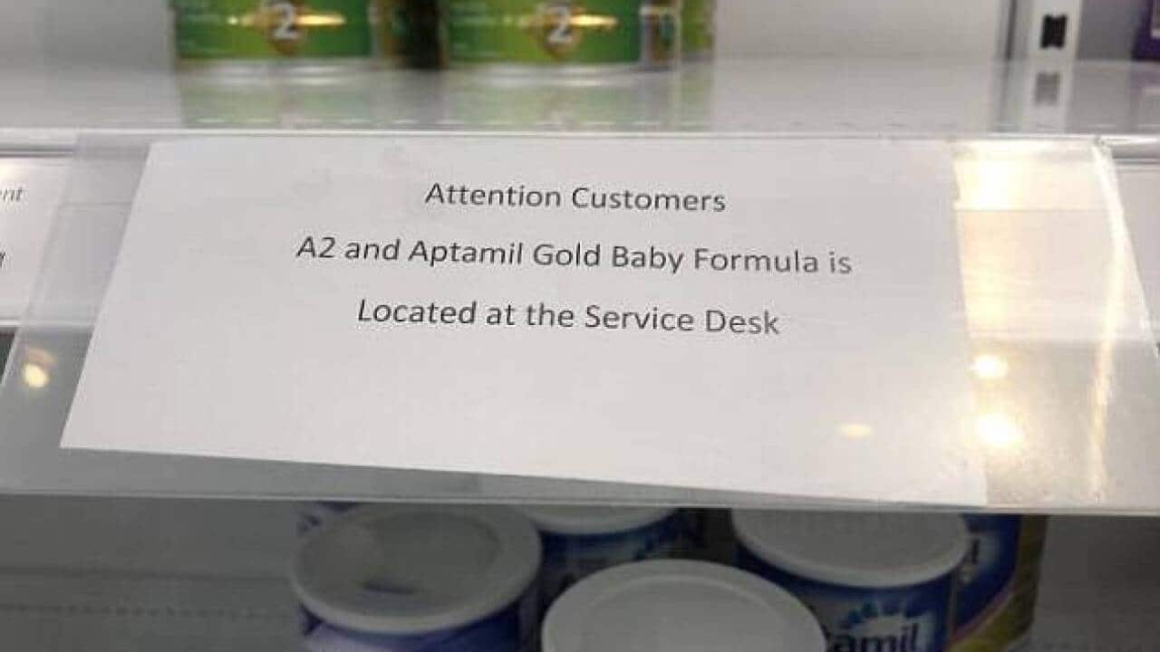 The sign in Coles